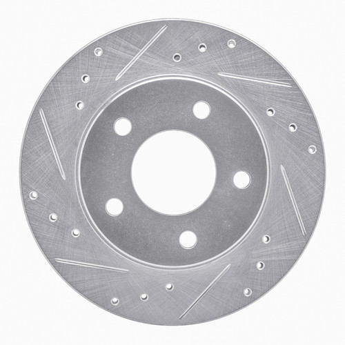 R1 90-90 Pontiac 6000 Rear Left Drilled & Slotted Silver Brake Rotor