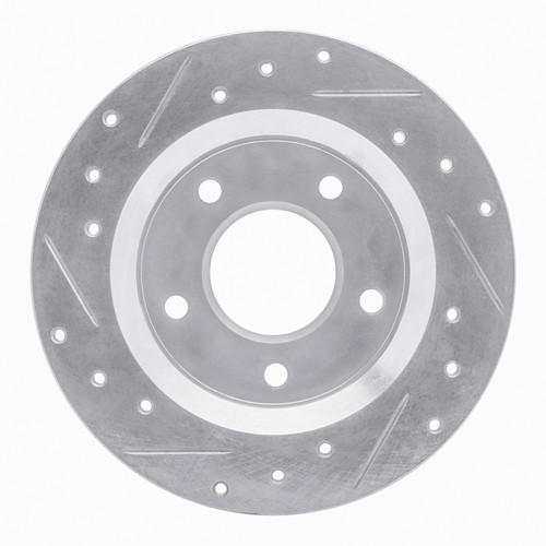 R1 84-88 Pontiac 6000 Rear Right Drilled & Slotted Silver Brake Rotor