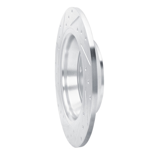 R1 13-20 Ford FusIon Rear Right Drilled & Slotted Silver Brake Rotor