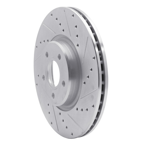 R1 04-19 Ford Escape Front Right Drilled & Slotted Silver Brake Rotor