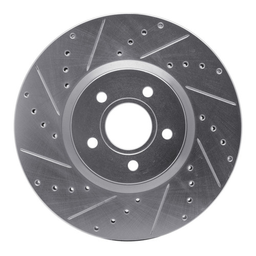 R1 04-19 Ford Focus Front Left Drilled & Slotted Silver Brake Rotor