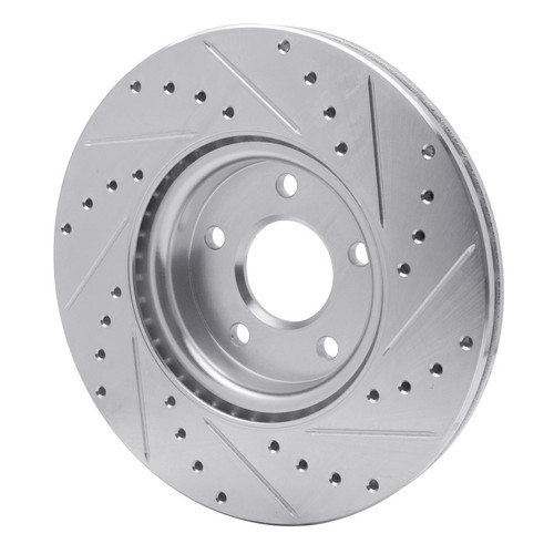 R1 04-19 Ford Escape Front Left Drilled & Slotted Silver Brake Rotor