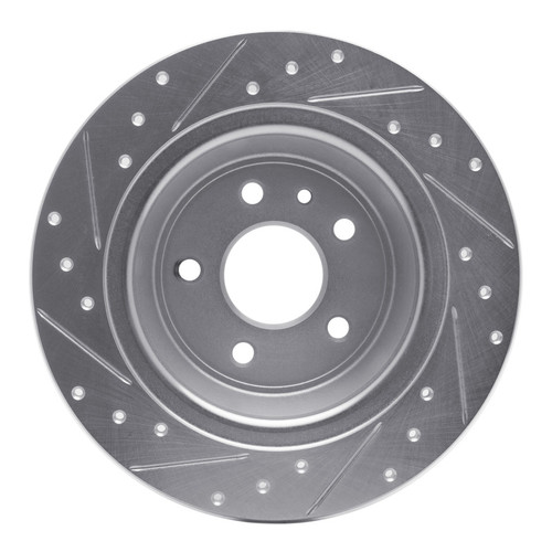 R1 13-20 Ford FusIon Rear Right Drilled & Slotted Silver Brake Rotor EDZ-54068R