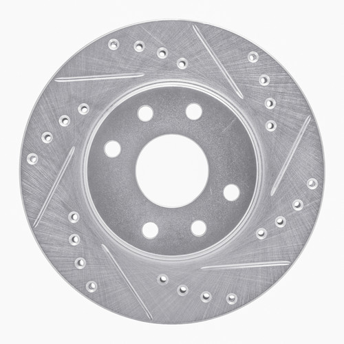 R1 90-93 Asuna SUNFIRE Front Right Drilled & Slotted Silver Brake Rotor