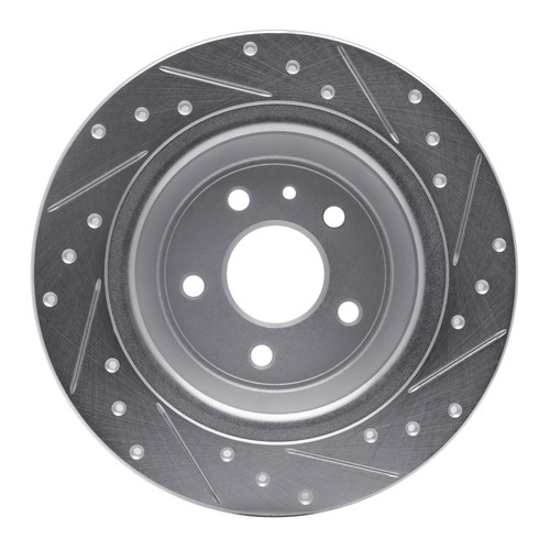 R1 13-20 Ford FusIon Rear Left Drilled & Slotted Silver Brake Rotor EDZ-54068L