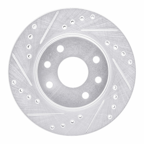 R1 90-93 Asuna SUNFIRE Front Left Drilled & Slotted Silver Brake Rotor