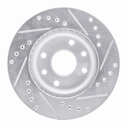 R1 90-93 Asuna SUNFIRE Front Left Drilled & Slotted Silver Brake Rotor
