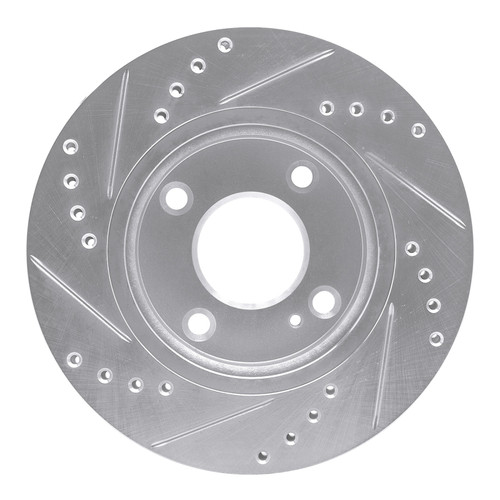 R1 11-19 Ford Fiesta (USA/Canada) Front Right Drilled & Slotted Silver Brake Rotor