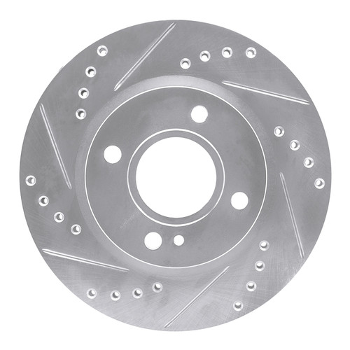 R1 11-19 Ford Fiesta (USA/Canada) Front Left Drilled & Slotted Silver Brake Rotor
