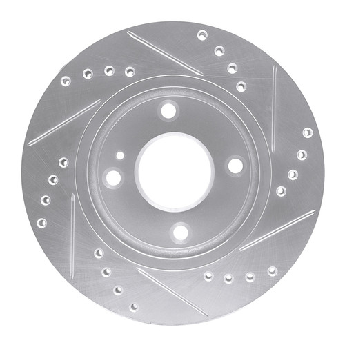 R1 11-19 Ford Fiesta (USA/Canada) Front Left Drilled & Slotted Silver Brake Rotor
