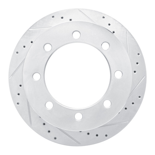 R1 20-25 Chevrolet Silverado 3500 HD Rear Right Drilled & Slotted Silver Brake Rotor