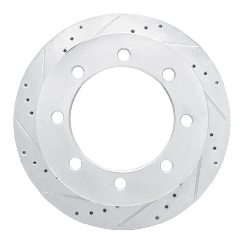 R1 20-25 Chevrolet Silverado 3500 HD Rear Left Drilled & Slotted Silver Brake Rotor