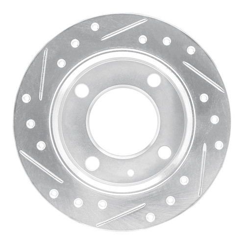 R1 78-80 Ford Fiesta (USA/Canada) Front Right Drilled & Slotted Silver Brake Rotor