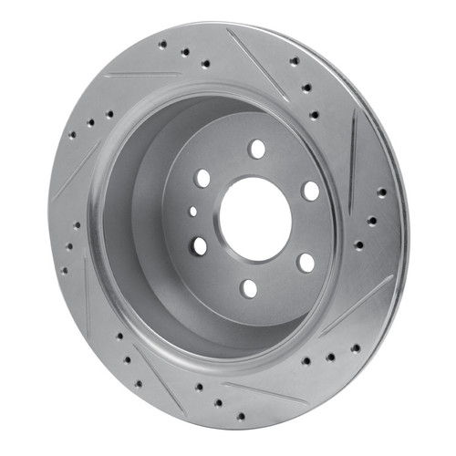 R1 15-20 Chevrolet Colorado Rear Left Drilled & Slotted Silver Brake Rotor
