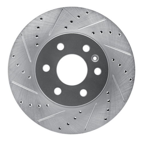 R1 15-20 Chevrolet Colorado Front Left Drilled & Slotted Silver Brake Rotor