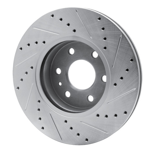 R1 15-20 Chevrolet Colorado Front Left Drilled & Slotted Silver Brake Rotor