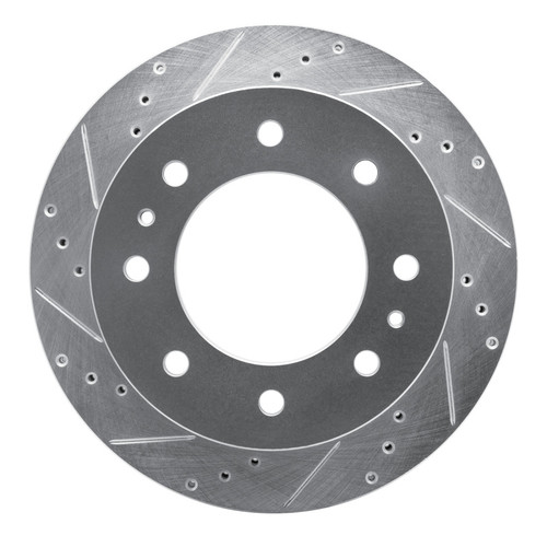 R1 11-25 Chevy Silverado 2500 HD/2500 HD Classic Rear Left Drilled & Slotted Silver Brake Rotor