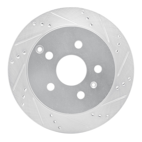 R1 10-17 Chevrolet Equinox Rear Right Drilled & Slotted Silver Brake Rotor