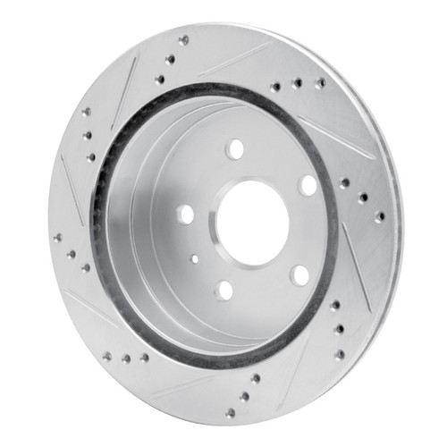 R1 10-17 Chevrolet Equinox Rear Right Drilled & Slotted Silver Brake Rotor