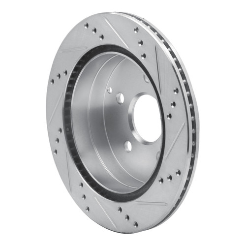 R1 10-17 Chevrolet Equinox Rear Left Drilled & Slotted Silver Brake Rotor