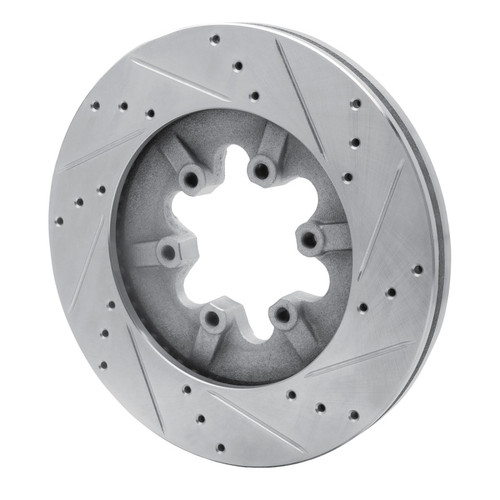 R1 09-12 Chevrolet Colorado Front Left Drilled & Slotted Silver Brake Rotor