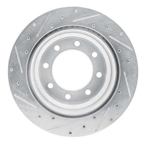 R1 09-20 Chevrolet Express 4500 Rear Right Drilled & Slotted Silver Brake Rotor