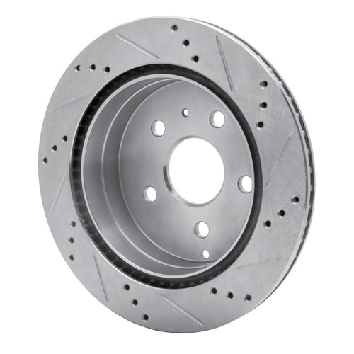 R1 09-20 Chevrolet Express 4500 Rear Left Drilled & Slotted Silver Brake Rotor