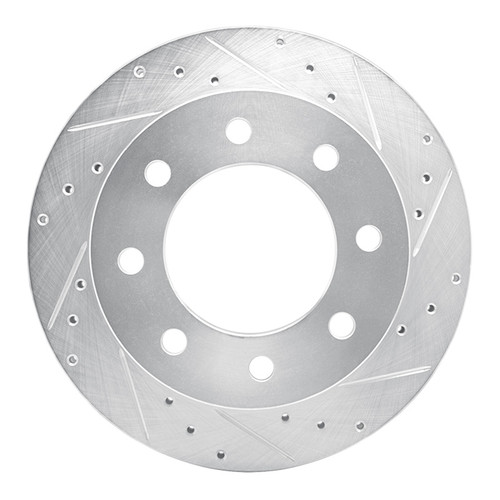 R1 03-05 Chevrolet Suburban 2500 Rear Right Drilled & Slotted Silver Brake Rotor
