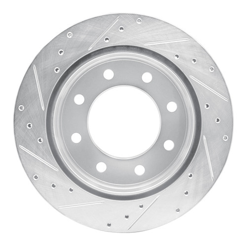 R1 03-05 Chevrolet Suburban 2500 Rear Right Drilled & Slotted Silver Brake Rotor