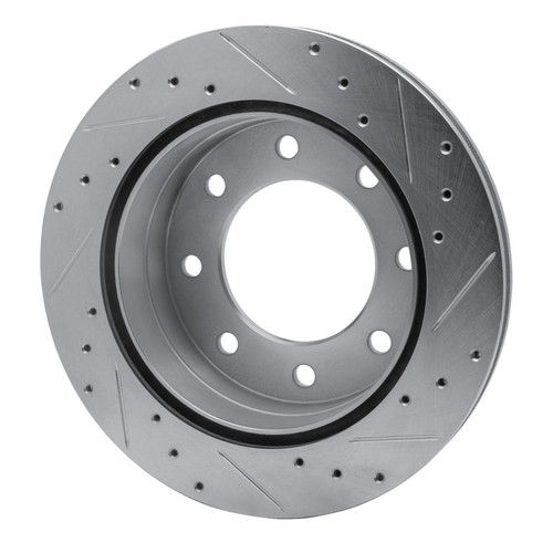 R1 03-05 Chevrolet Silverado 1500 Rear Left Drilled & Slotted Silver Brake Rotor