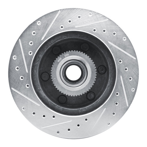 R1 94-02 Chevrolet Express 2500 Front Right Drilled & Slotted Silver Brake Rotor