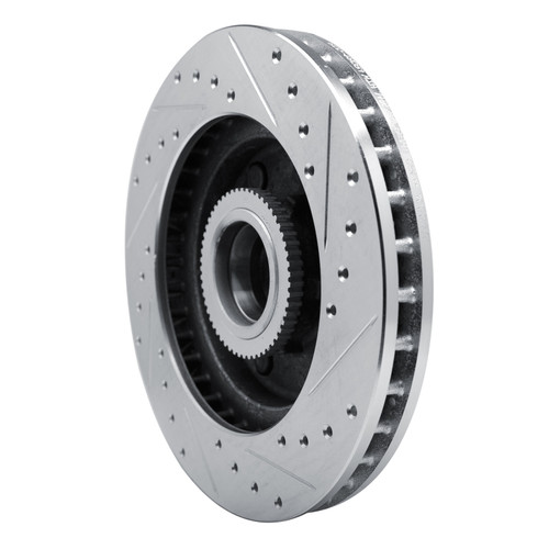 R1 94-02 Chevrolet Express 2500 Front Left Drilled & Slotted Silver Brake Rotor