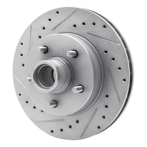 R1 93-95 Chevrolet G10 Front Left Drilled & Slotted Silver Brake Rotor