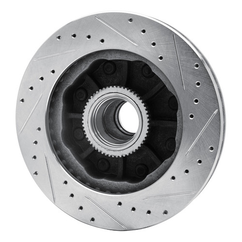 R1 92-02 Chevrolet Suburban 2500 Front Left Drilled & Slotted Silver Brake Rotor