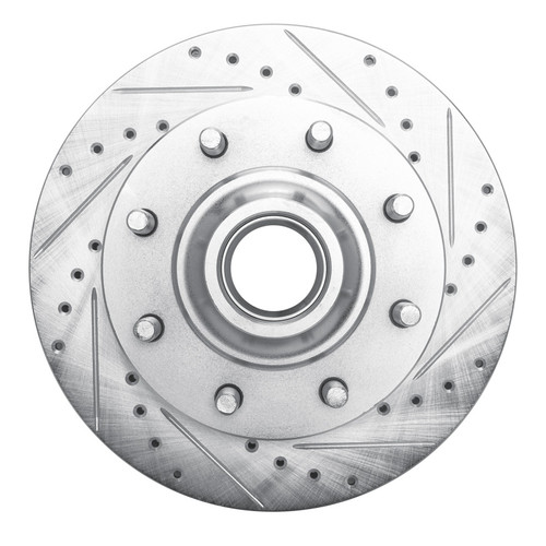 R1 93-95 Chevrolet G30 Front Right Drilled & Slotted Silver Brake Rotor