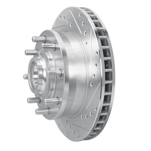 R1 93-95 Chevrolet G30 Front Right Drilled & Slotted Silver Brake Rotor