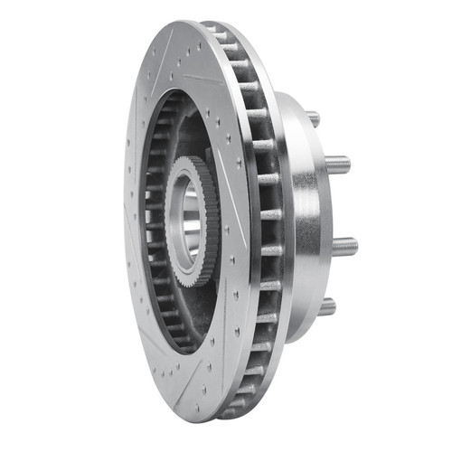 R1 93-95 Chevrolet G30 Front Right Drilled & Slotted Silver Brake Rotor