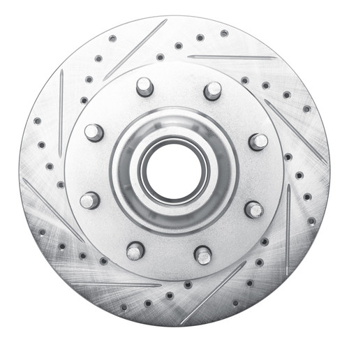 R1 93-95 Chevrolet G30 Front Left Drilled & Slotted Silver Brake Rotor