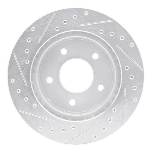 R1 90-02 Chevrolet ASTRO Front Right Drilled & Slotted Silver Brake Rotor