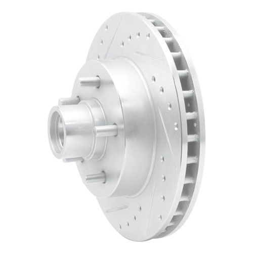 R1 83-92 Chevrolet G20 Front Left Drilled & Slotted Silver Brake Rotor