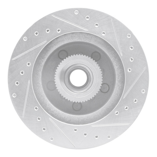 R1 83-92 Chevrolet G20 Front Left Drilled & Slotted Silver Brake Rotor