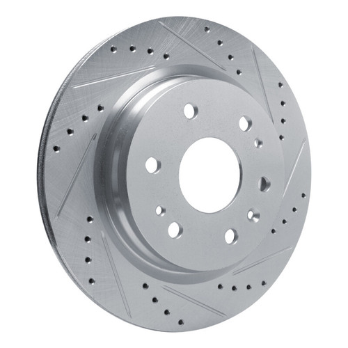 R1 23-25 Chevrolet Colorado Rear Right Drilled & Slotted Silver Brake Rotor