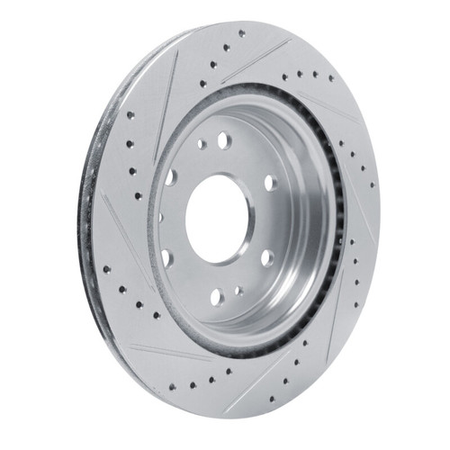 R1 23-25 Chevrolet Colorado Rear Right Drilled & Slotted Silver Brake Rotor
