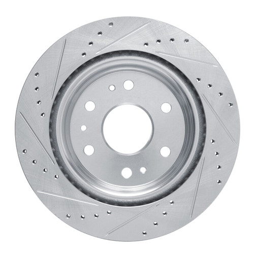 R1 23-25 Chevrolet Colorado Rear Right Drilled & Slotted Silver Brake Rotor