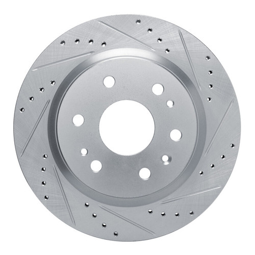 R1 23-25 Chevrolet Colorado Rear Right Drilled & Slotted Silver Brake Rotor