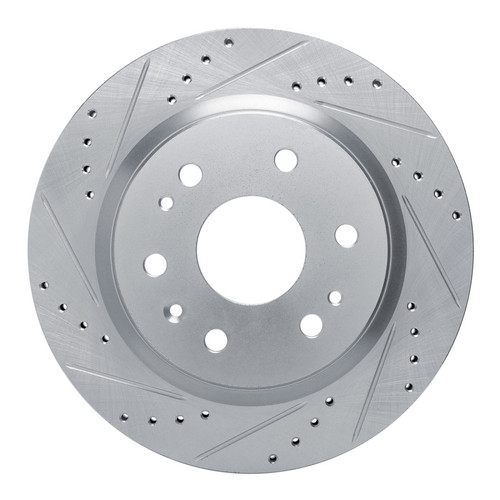 R1 23-25 Chevrolet Colorado Rear Left Drilled & Slotted Silver Brake Rotor