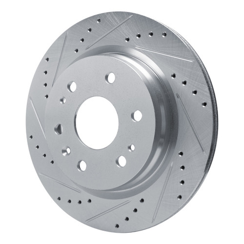 R1 23-25 Chevrolet Colorado Rear Left Drilled & Slotted Silver Brake Rotor