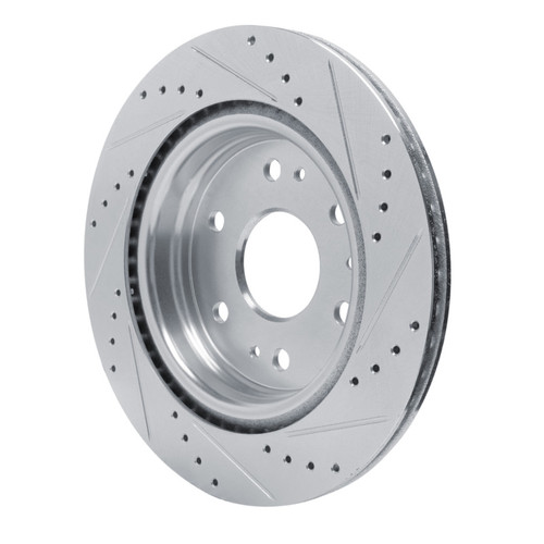 R1 23-25 Chevrolet Colorado Rear Left Drilled & Slotted Silver Brake Rotor
