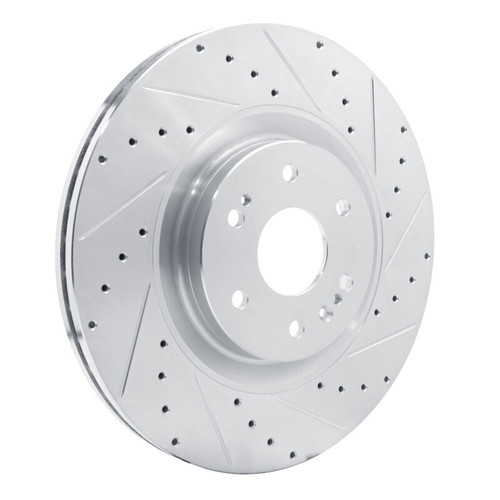 R1 21-25 Cadillac Escalade Front Right Drilled & Slotted Silver Brake Rotor