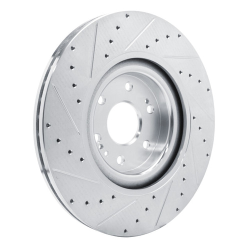 R1 21-25 Cadillac Escalade Front Right Drilled & Slotted Silver Brake Rotor